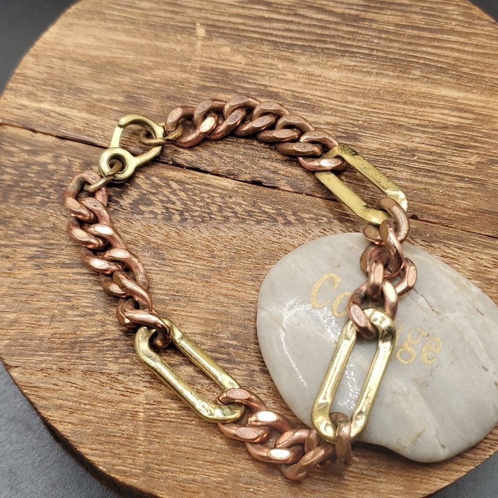 B3135 multi tone masculine chain link‎ bracelet Figaro